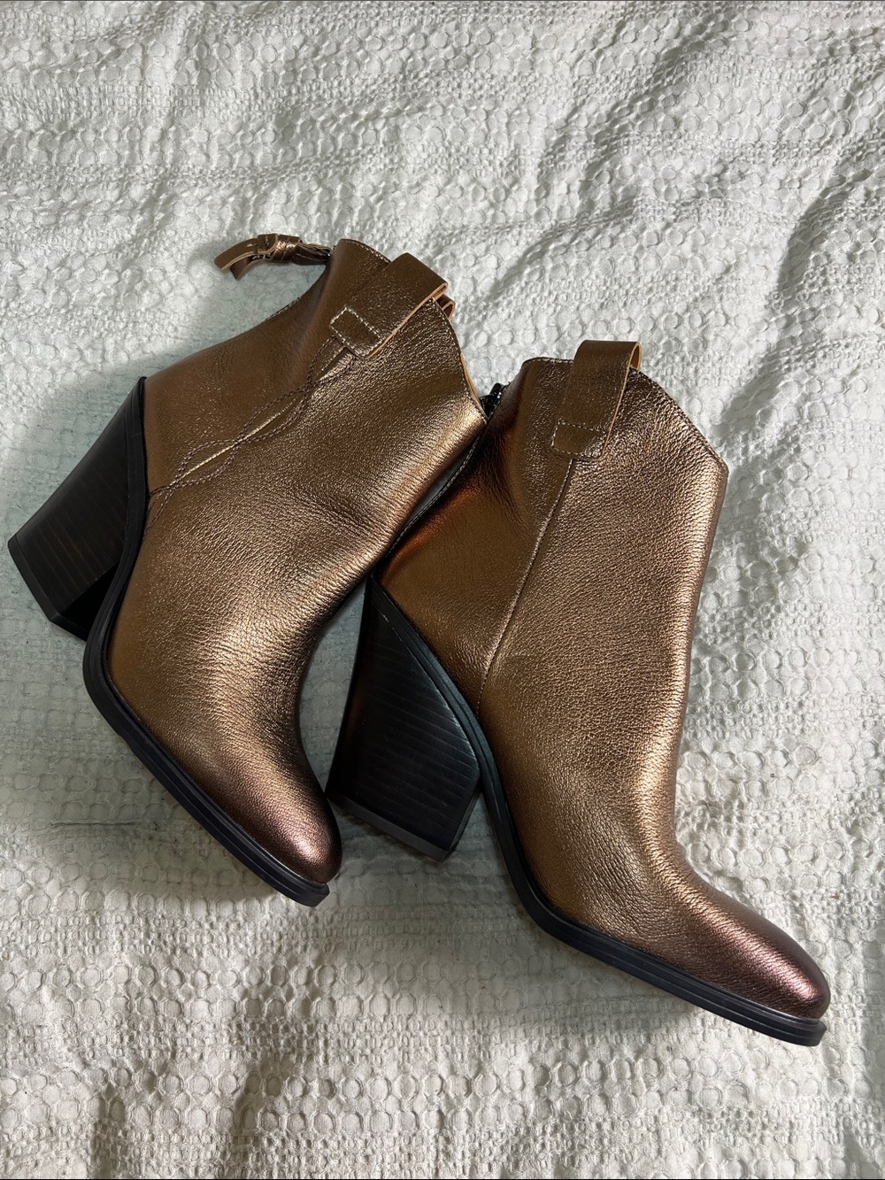 SARTO By Franco Sarto Metallic Bronze Ankle Booties size 7.5M